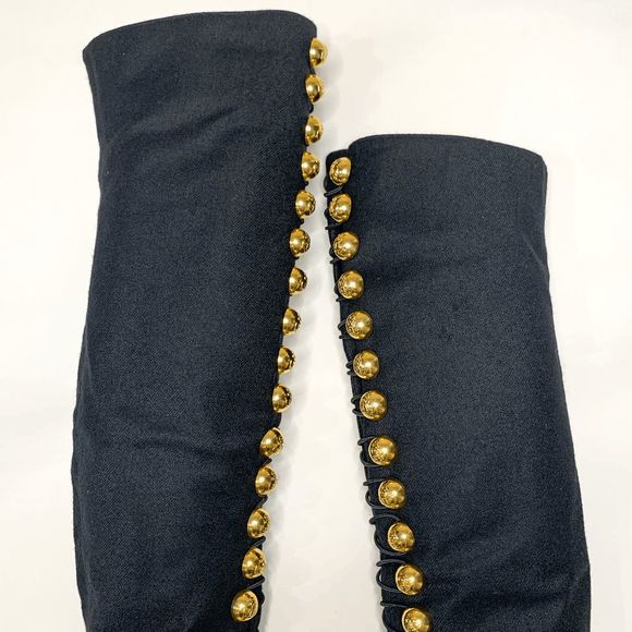 Christian Louboutin Ronfifi Supra 100 Flannel Marine Thigh High Boots EU 37 US 7 - Picture 2 of 12